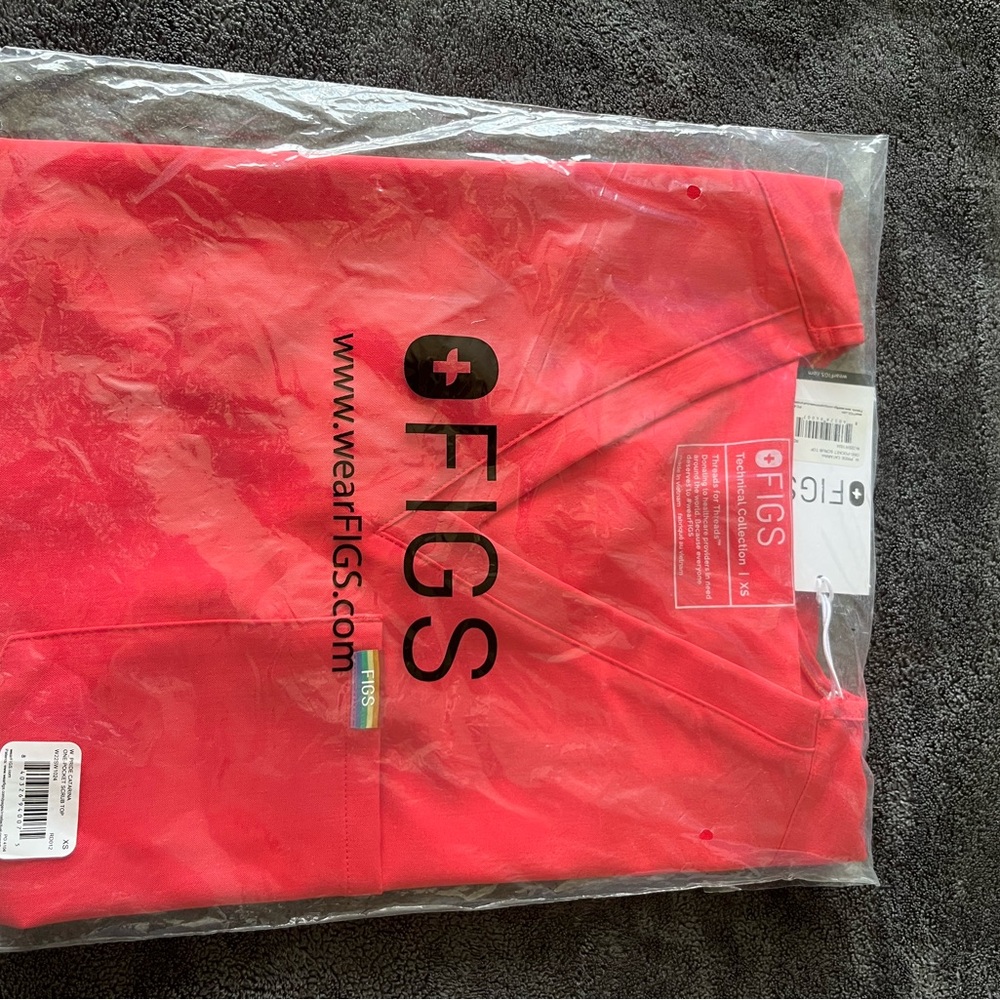 Figs Red Casual Button Down Shirt
